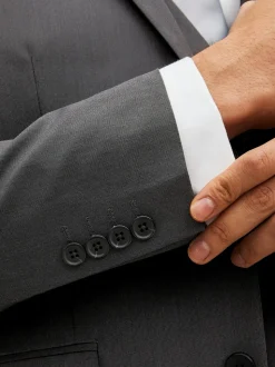 Antraciet - Slim Fit - Kostuum met twee knopen: colbert