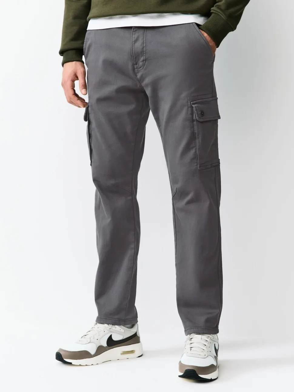 Antraciet - Slim Fit Motionflex Strech Cargo Trousers