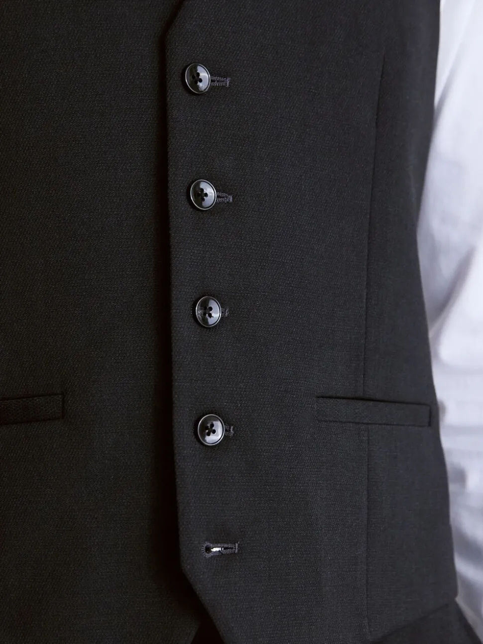 Antraciet - Smal - MOSS Stretch Suit Waistcoat
