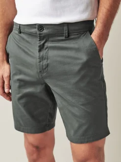 Antraciet - Straight fit - Chinoshort met stretch