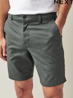 Antraciet - Straight fit - Chinoshort met stretch