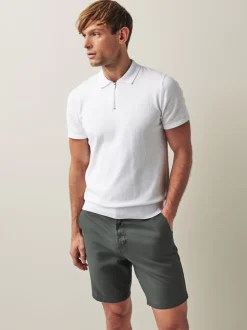 Antraciet - Straight fit - Chinoshort met stretch