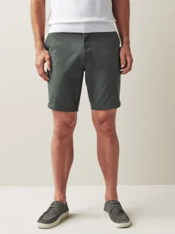 Antraciet - Straight fit - Chinoshort met stretch