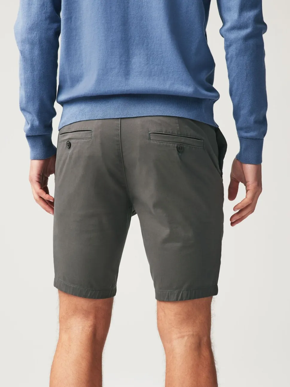 Antraciet - Strakke Pasvorm - Chinoshort met stretch