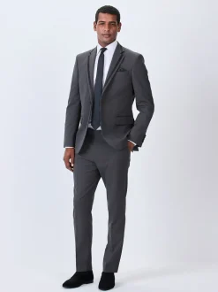 Antraciet - Strakke Pasvorm - Pantalon in smokingstijl
