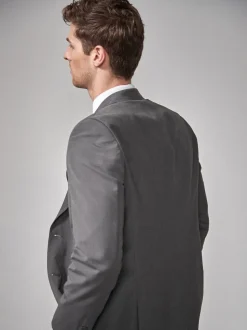 Antraciet - Tailored fit - Kostuum met twee knopen: colbert