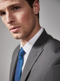 Antraciet - Tailored fit - Kostuum met twee knopen: colbert