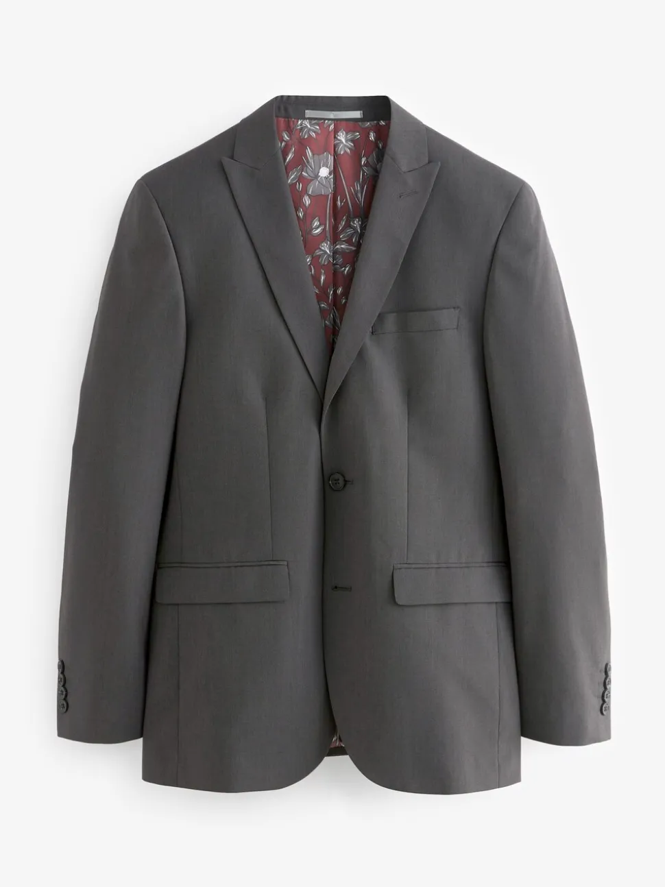 Antraciet - Tailored fit - Kostuum met twee knopen: colbert