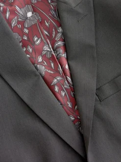 Antraciet - Tailored fit - Kostuum met twee knopen: colbert