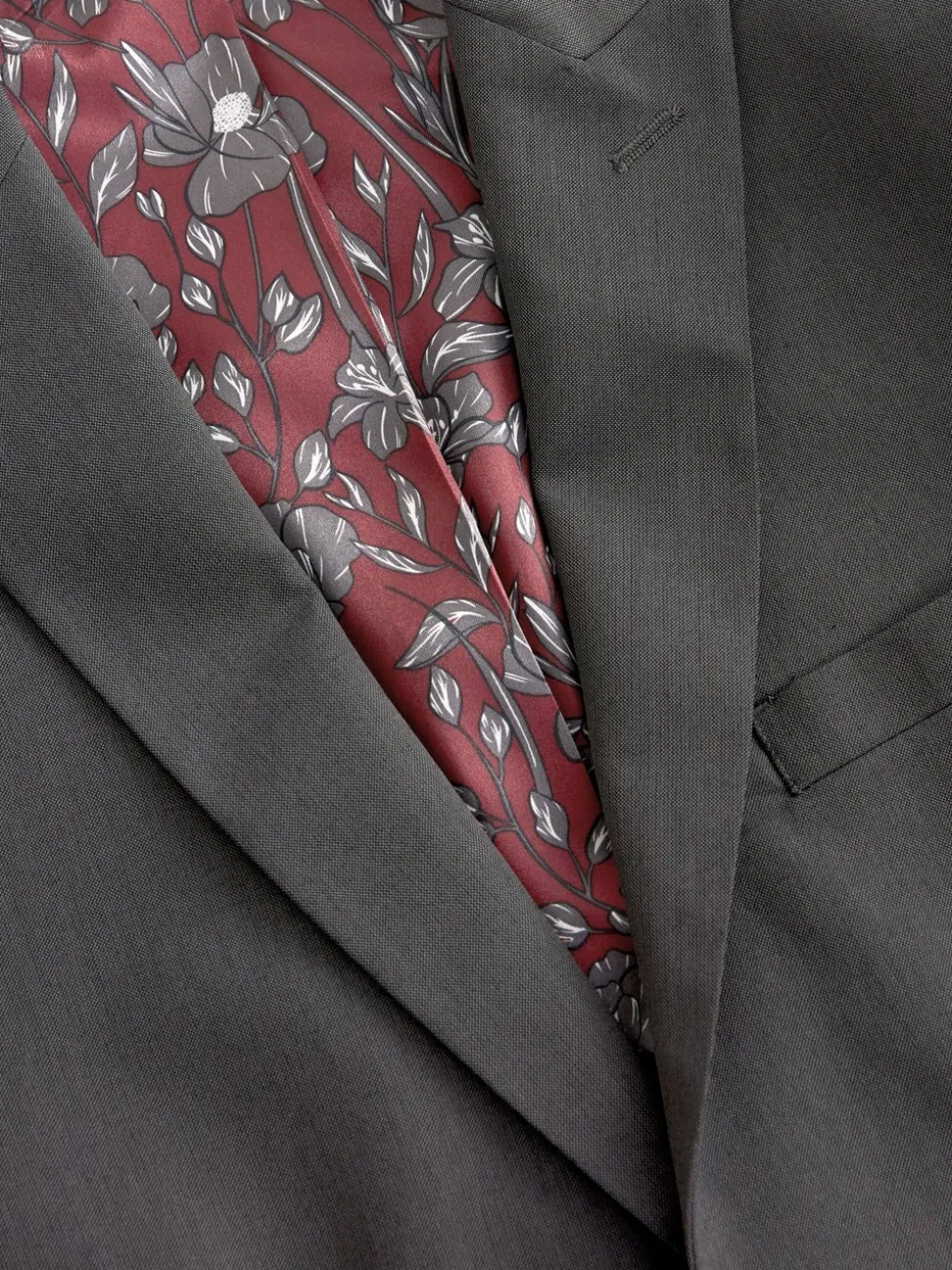 Antraciet - Tailored fit - Kostuum met twee knopen: colbert