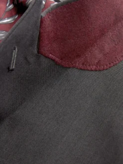 Antraciet - Tailored fit - Kostuum met twee knopen: colbert