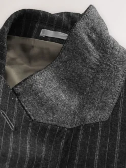 Antraciet - Tailored Fit Signature Empire Mills 100% British Wool Stripe Suit Jacket