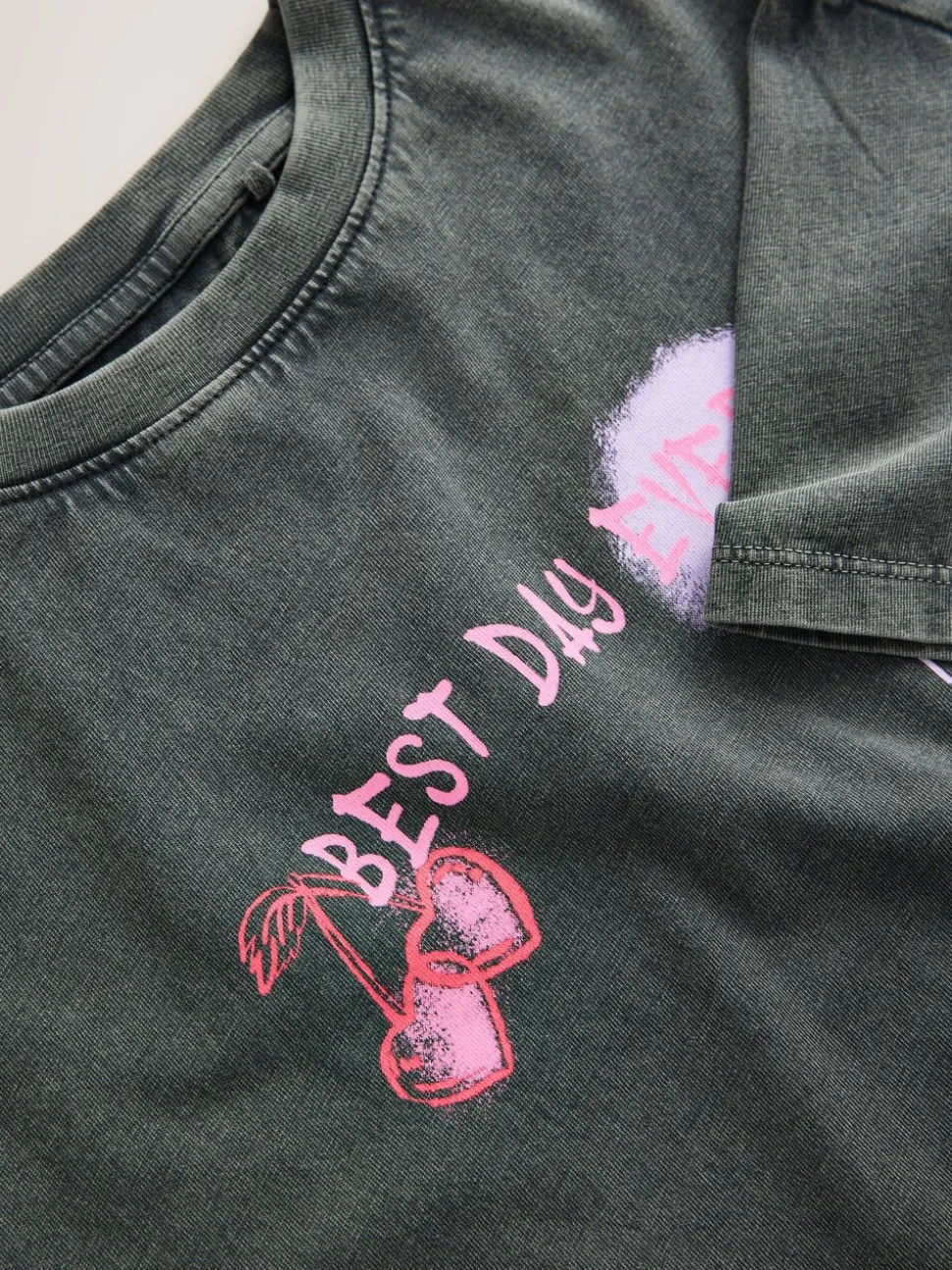 Antraciet graffiti - Oversized T-shirt met grafische print (3-16jr)