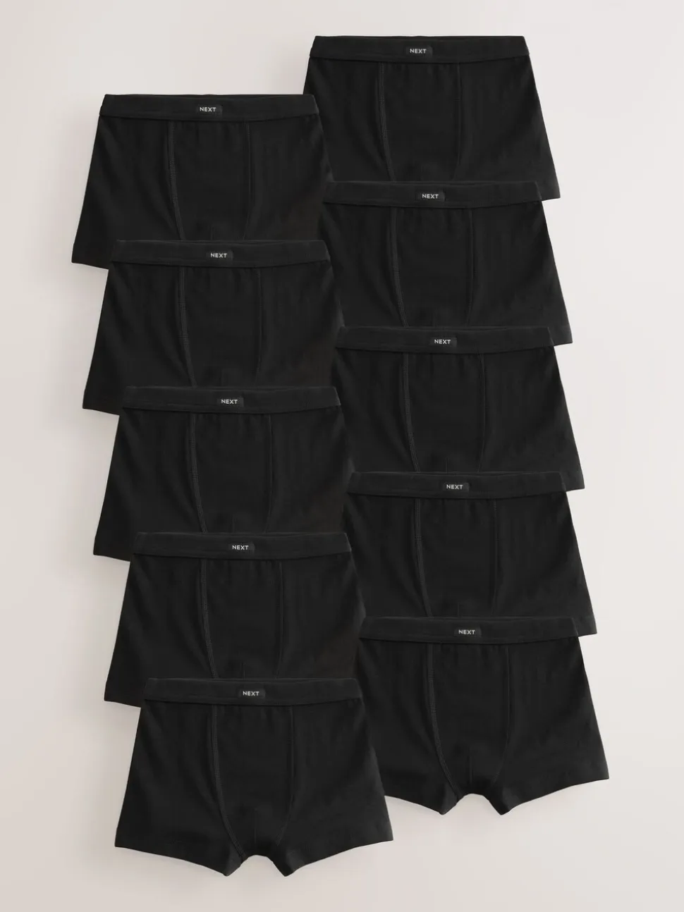 Antraciet zwart - Set van 10 boxershorts met zachte tailleband (2-16 jr)