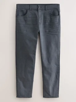 Antracietgrijs - Klassieke stretchjeans met standaard taps toelopende pasvorm