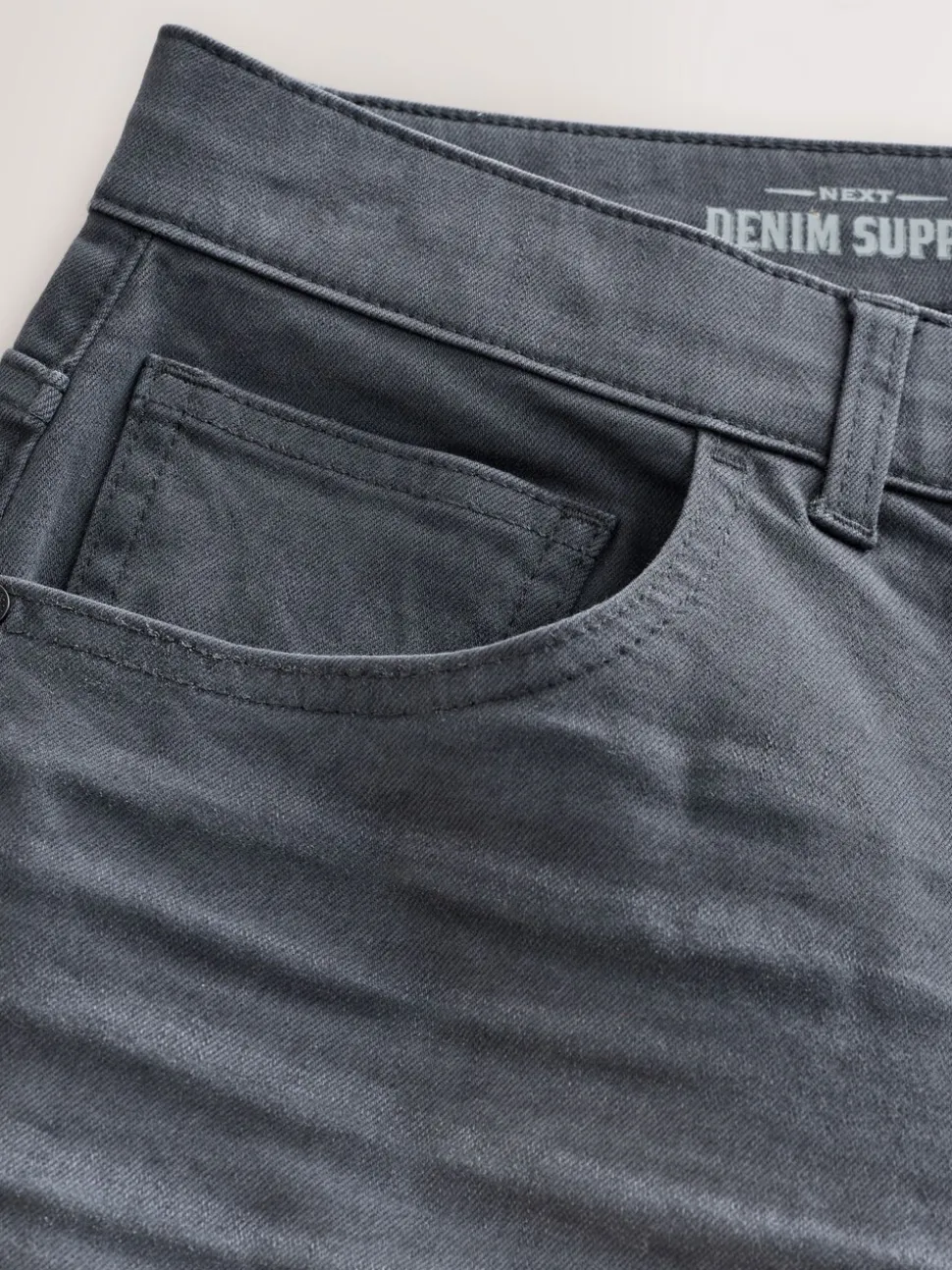Antracietgrijs - Klassieke stretchjeans met standaard taps toelopende pasvorm