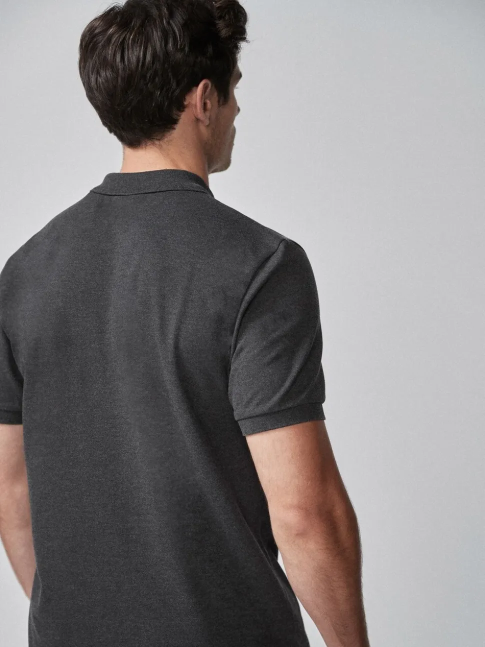 Antracietgrijs - Normale Pasvorm - Piqué poloshirt met korte mouwen
