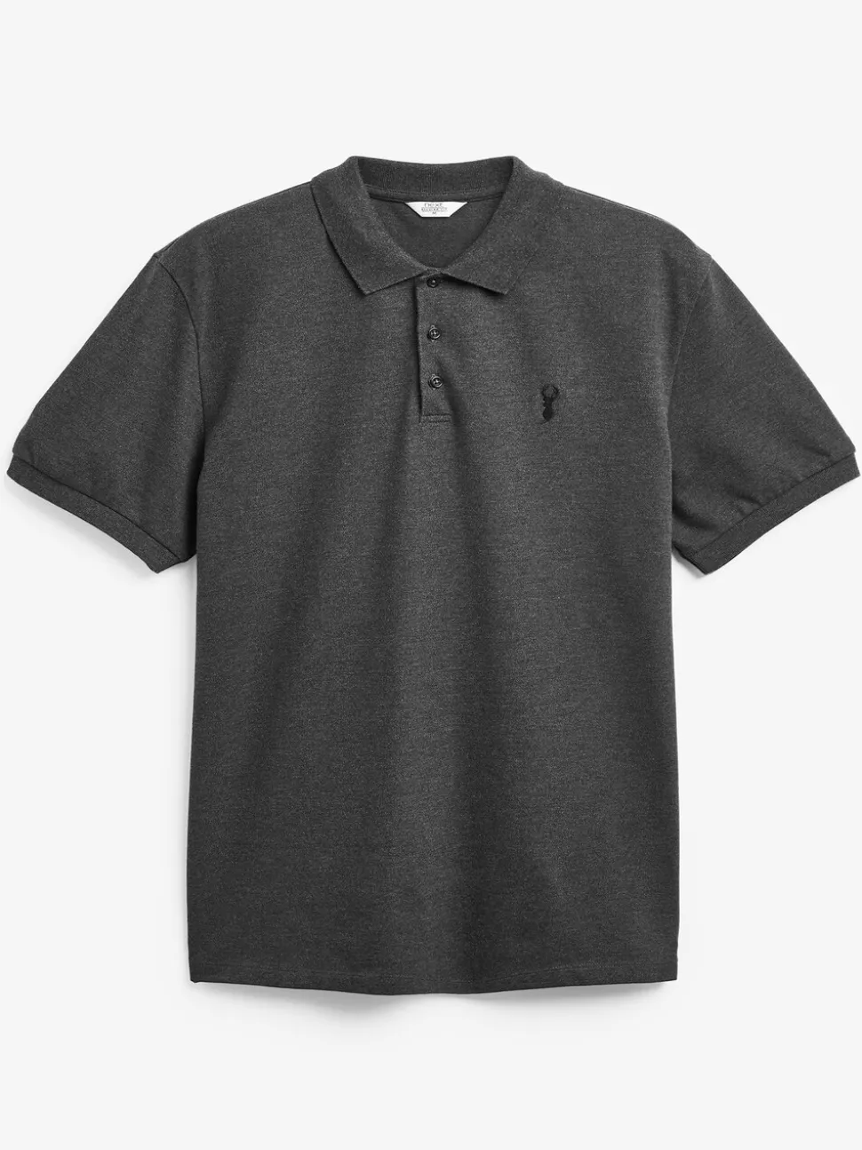 Antracietgrijs - Normale Pasvorm - Piqué poloshirt met korte mouwen