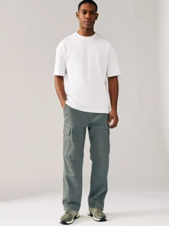 Antracietgrijs - Relaxed fit - Katoenen cargostretchbroek