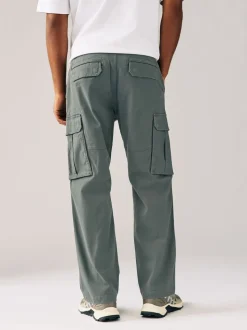 Antracietgrijs - Relaxed fit - Katoenen cargostretchbroek