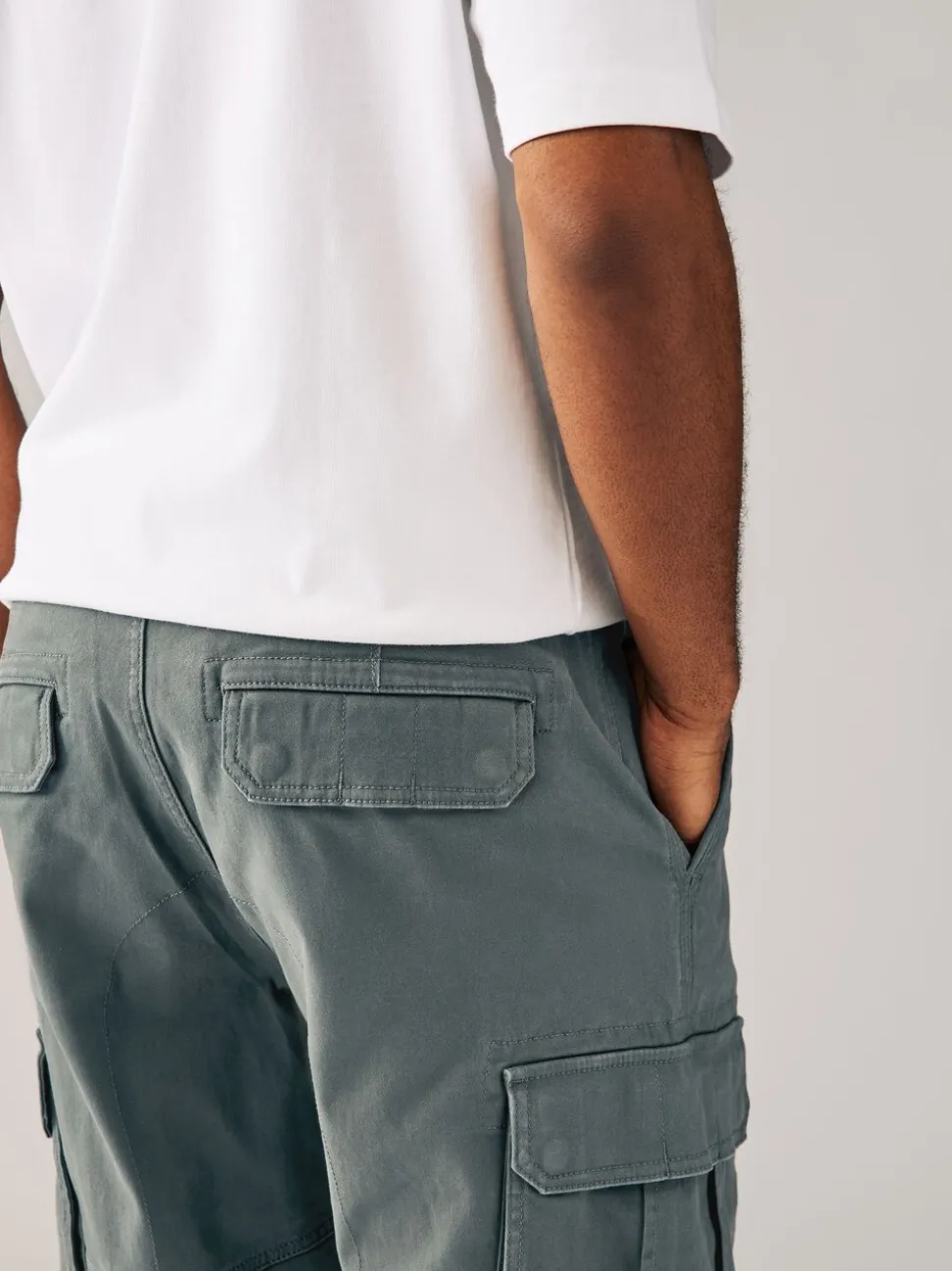 Antracietgrijs - Relaxed fit - Katoenen cargostretchbroek
