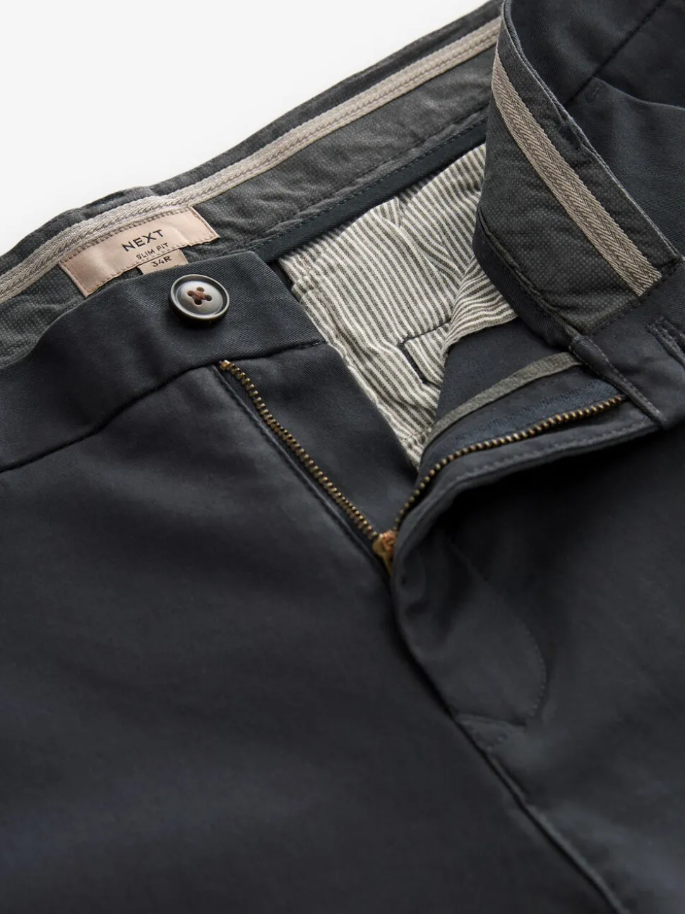 Antracietgrijs - Slim Fit - Stretchy chino