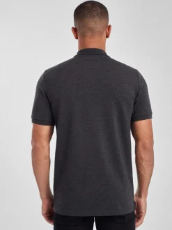 Antracietgrijs - Slim Fit - Piqué poloshirt met korte mouwen
