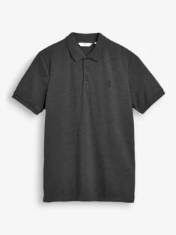 Antracietgrijs - Slim Fit - Piqué poloshirt met korte mouwen