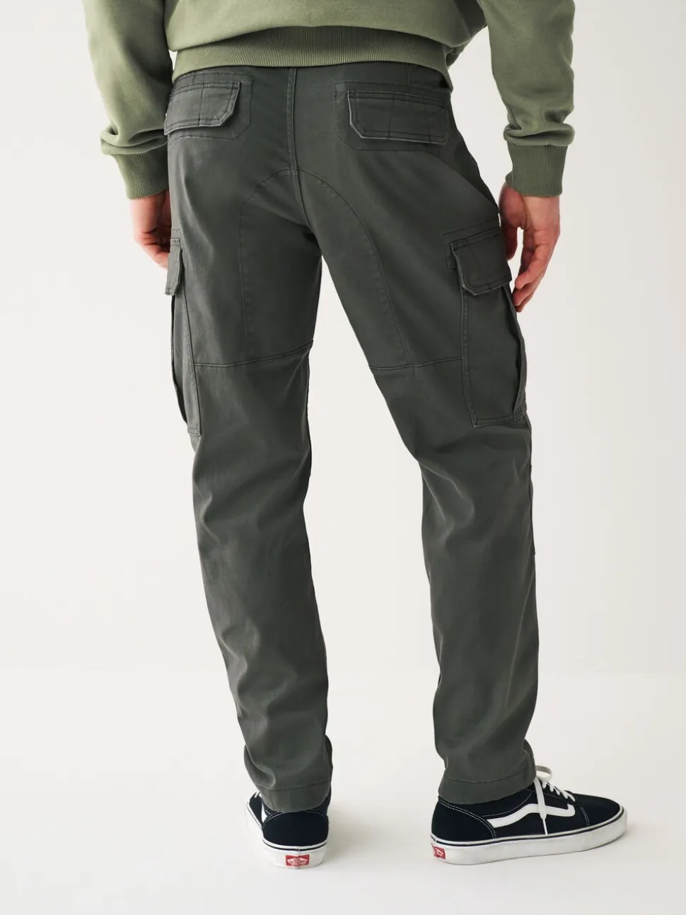 Antracietgrijs - Slim Fit - Katoenen cargostretchbroek