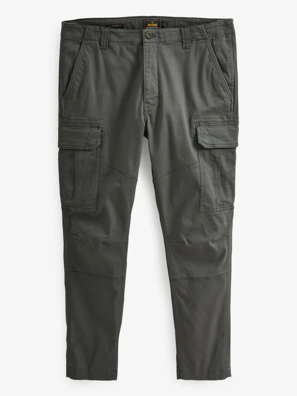 Antracietgrijs - Slim Fit - Katoenen cargostretchbroek