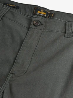 Antracietgrijs - Slim Fit - Katoenen cargostretchbroek