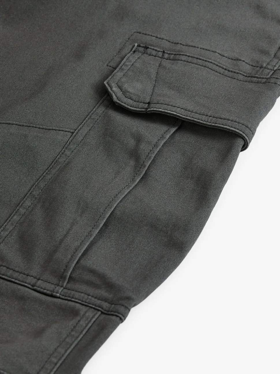 Antracietgrijs - Slim Fit - Katoenen cargostretchbroek