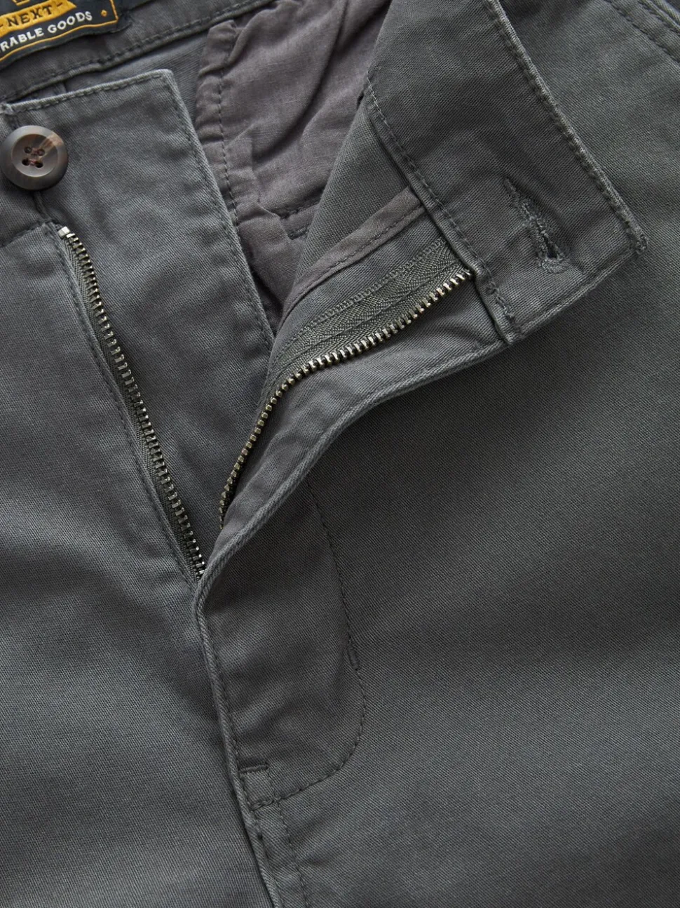 Antracietgrijs - Straight fit - Katoenen cargostretchbroek