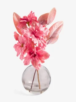 Artificial Azalea In Glass Vase