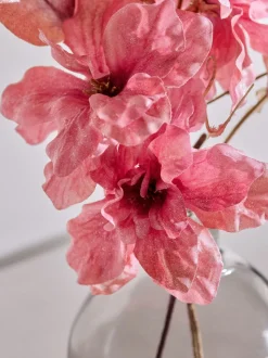 Artificial Azalea In Glass Vase