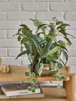Artificial Plant in Metal Bowl