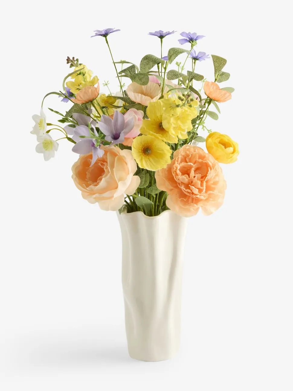 Artificial Spring Floral Arrangement in Ceramic Vase