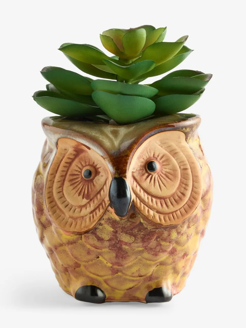 Artificial Succulent in Ceramic Owl Pot