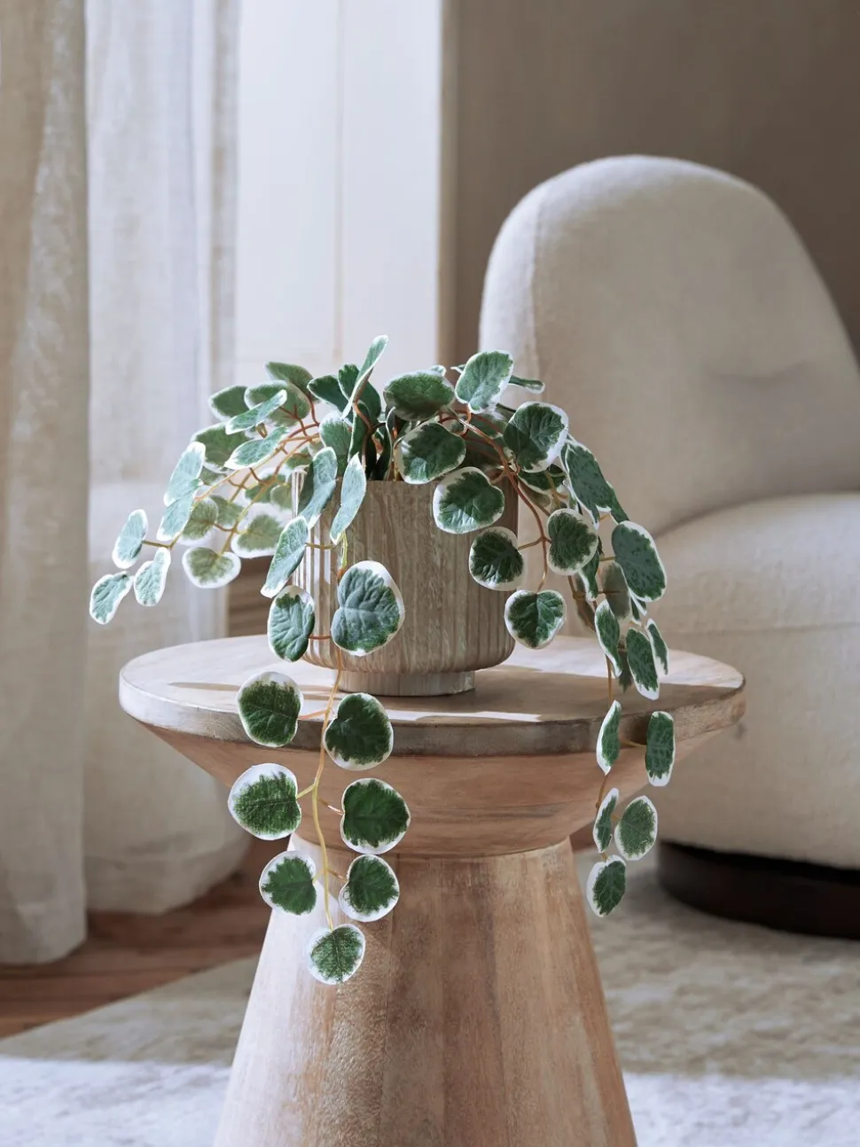 Artificial Trailing Eucalyptus In Marble Effect Pot