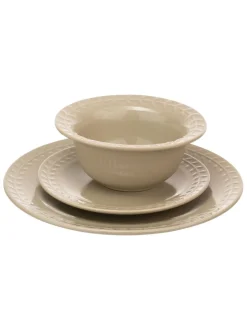 Artisan Street 12 Piece Leaf Stone Dinner Set
