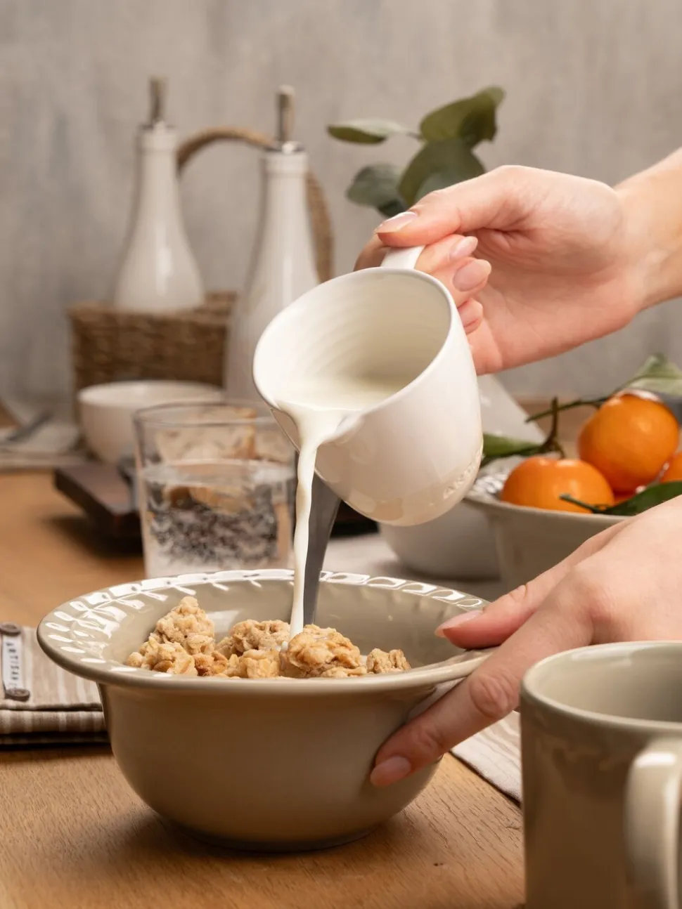 Artisan Street 12 Piece Leaf Stone Dinner Set