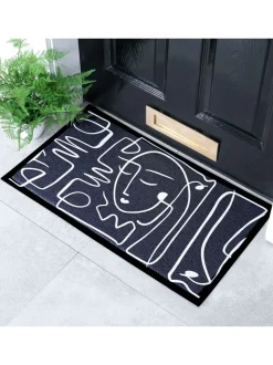 Artsy Mats Face Lines Abstract Indoor Outdoor Doormat