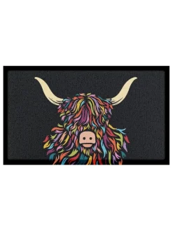 Artsy Mats Highland Cow Colour Indoor Outdoor Doormat