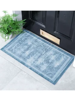 Artsy Mats Verbleekte Blauw Perzische Stijl Binnen- en Buitendeurmat