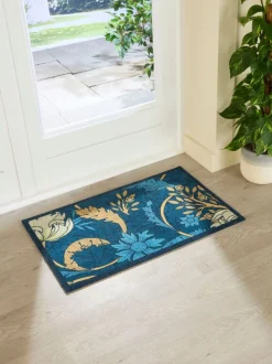 Artsy Mats William Morris Blue Indoor Washable Doormat