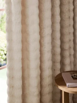Aspen Faux Fur Eyelet Lined Curtains