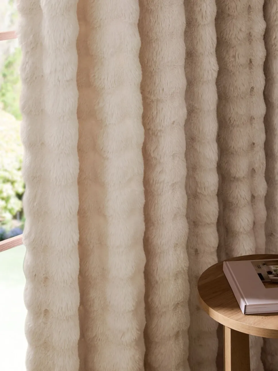 Aspen Faux Fur Eyelet Lined Curtains