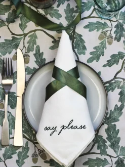 Avalon Wonen Set van 4 Manners Collectie 100% katoenen servetten in geschenkdoos