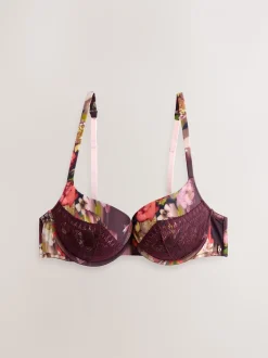 B by Ted Baker Aubergine Purple Floral Triple Boost Bra