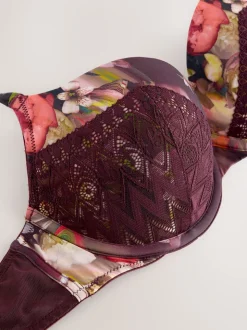 B by Ted Baker Aubergine Purple Floral Triple Boost Bra